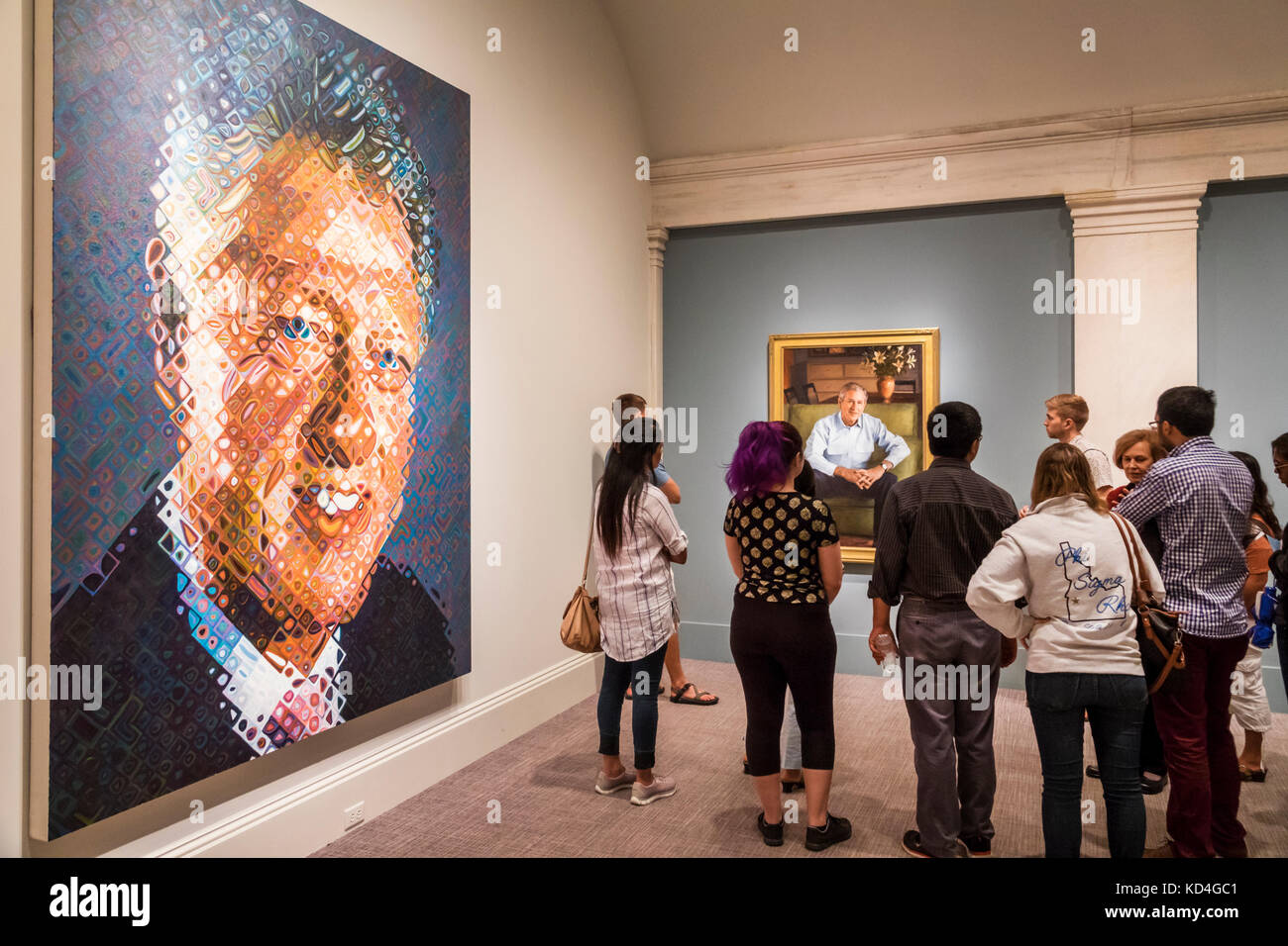 Washington DC,District of Columbia,National Portrait Gallery,musée,art,peinture,Portraits présidentiels,Présidents,Bill Clinton,Chuck Close,GE Banque D'Images