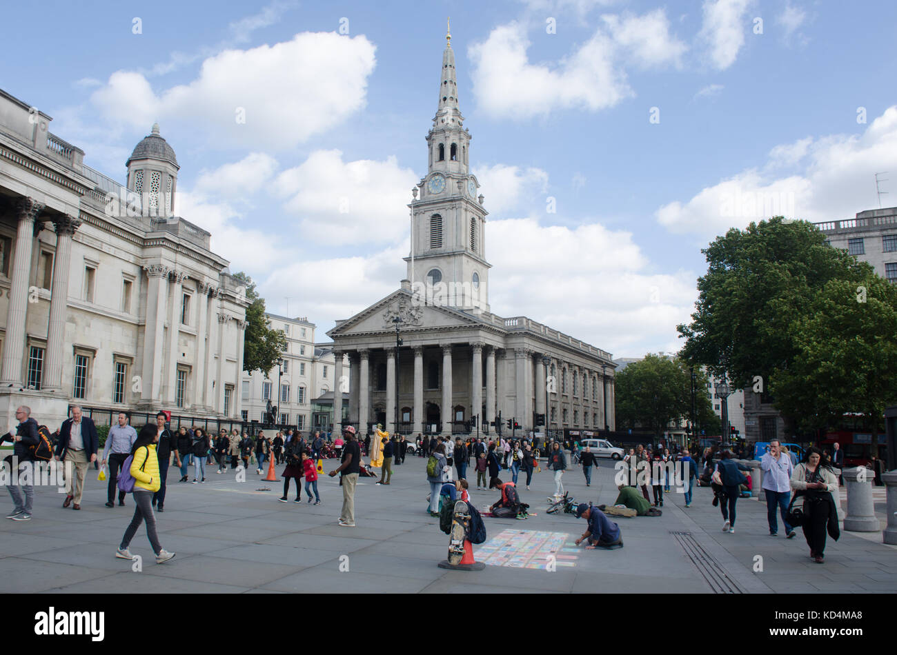 Londres Royaume-Uni 2 octobre 2017 : st martins dans le domaine Trafalgar square Banque D'Images