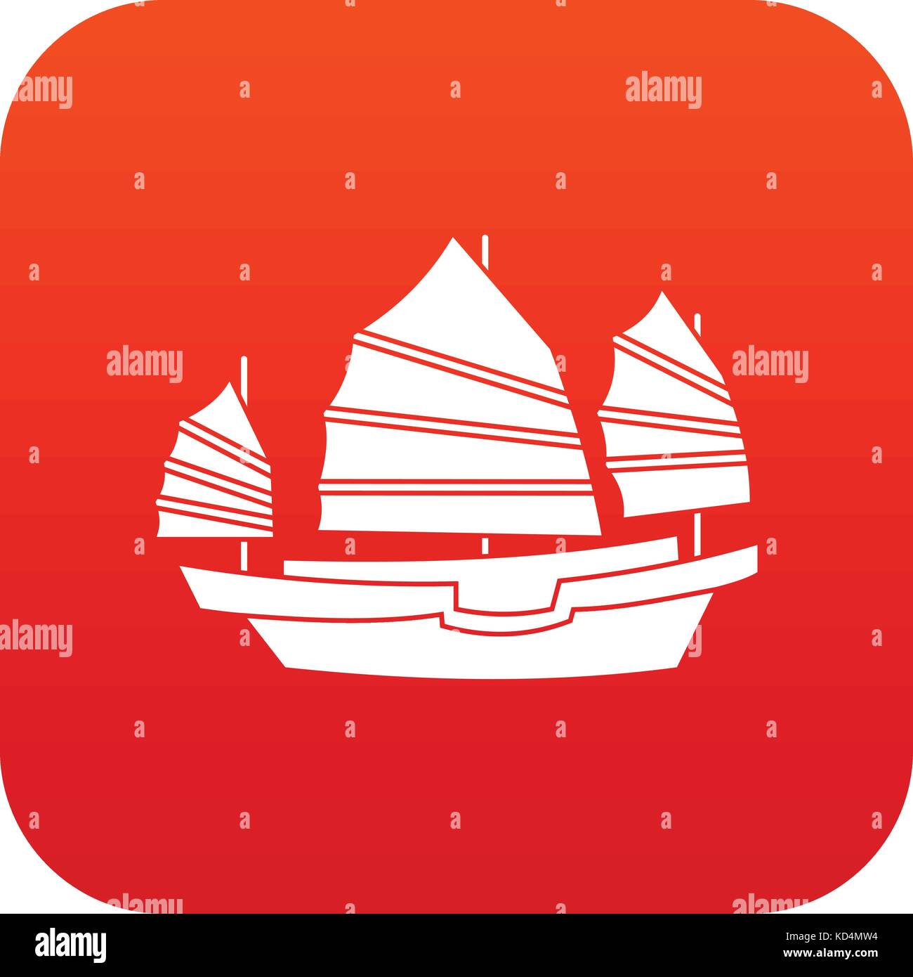 Icône jonque rouge numérique Illustration de Vecteur