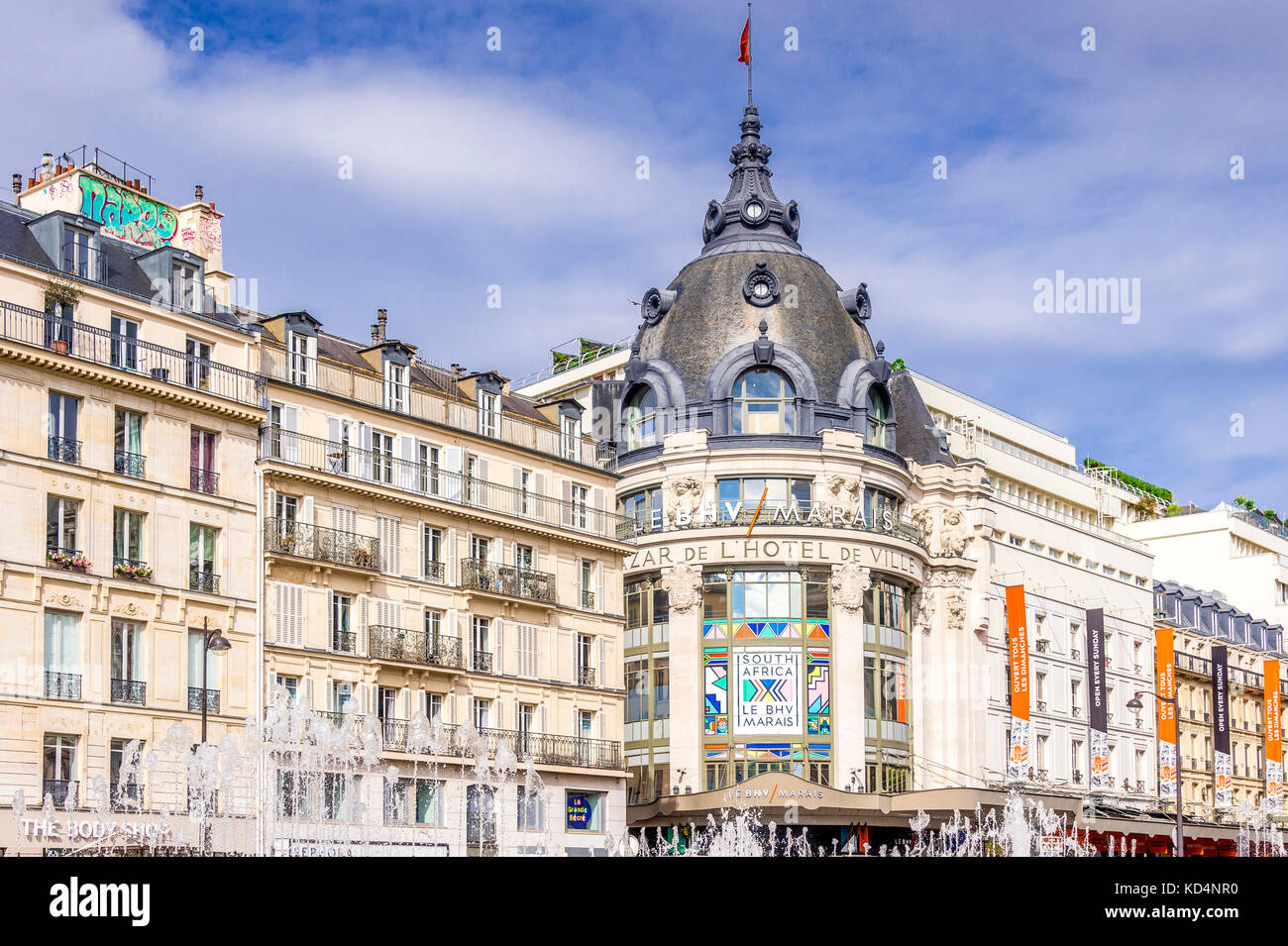 Le BHV Le Marais bâtiment à Paris, France Banque D'Images