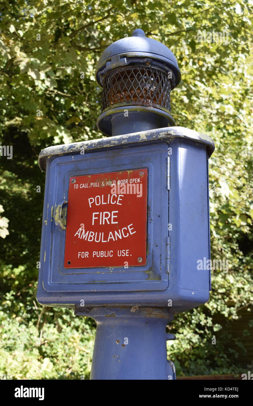 Appel d'urgence routière vintage britannique fort Banque D'Images