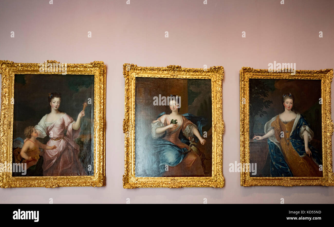 Électeur Max Emanuel's Grande Galerie de beautés, peint par Pierre Gobert autour de 1715. Le Palais Nymphenburg (Schloss Nymphenburg, Munich, Allemagne), Banque D'Images