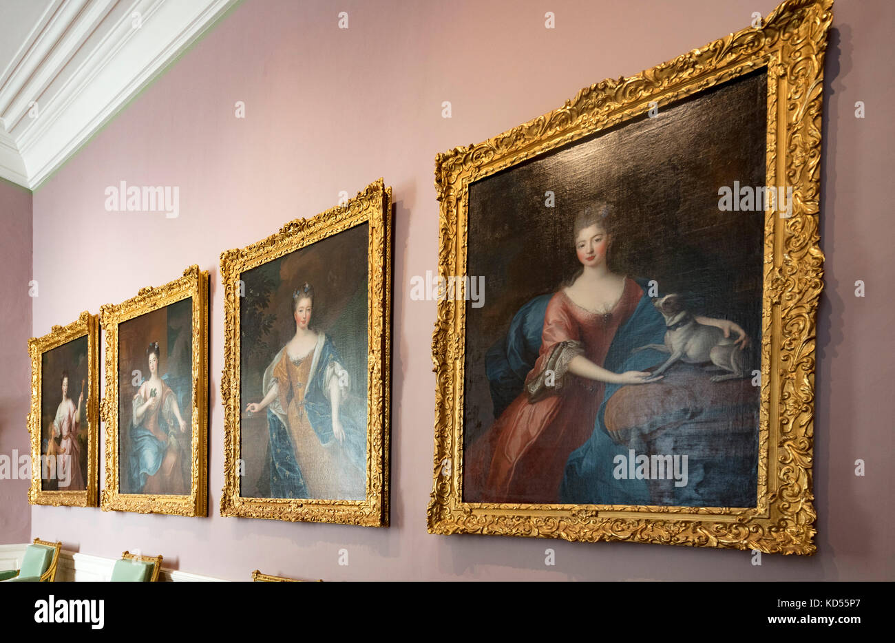 Électeur Max Emanuel's Grande Galerie de beautés, peint par Pierre Gobert autour de 1715. Le Palais Nymphenburg (Schloss Nymphenburg, Munich, Allemagne), Banque D'Images