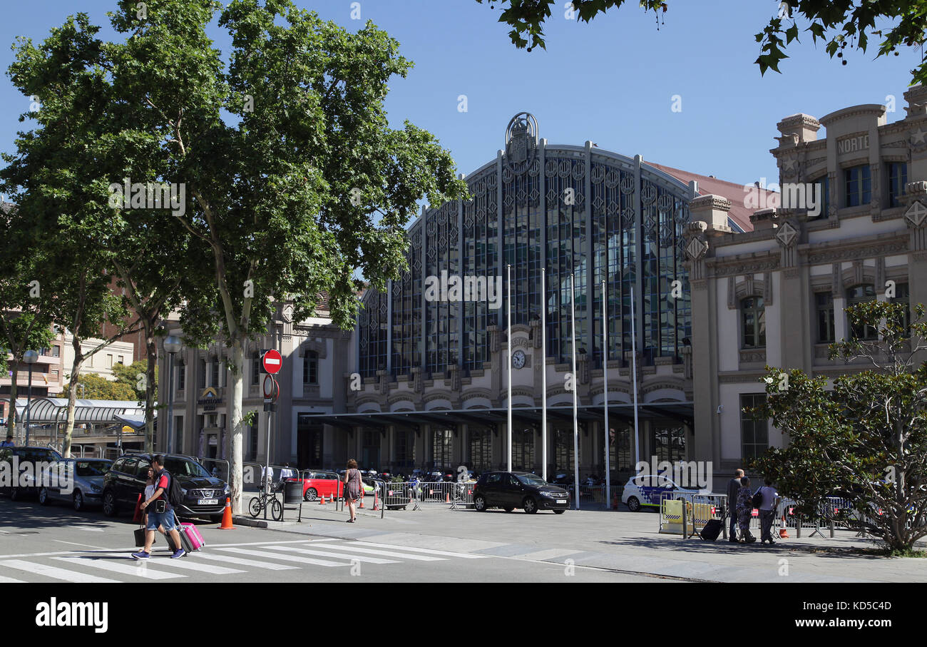 Gare routière Nord à Barcelone Catalunya Espagne Banque D'Images