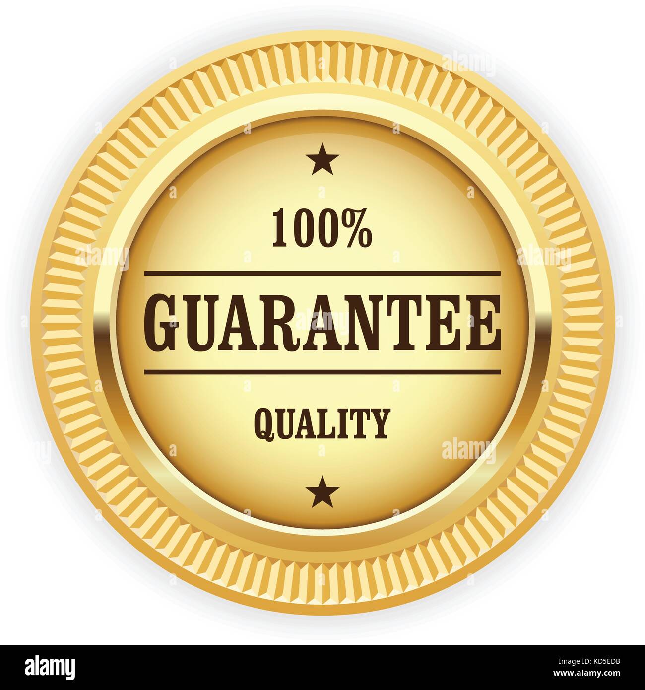 Médaille d'or - 100 % garantie de qualité cote Illustration de Vecteur