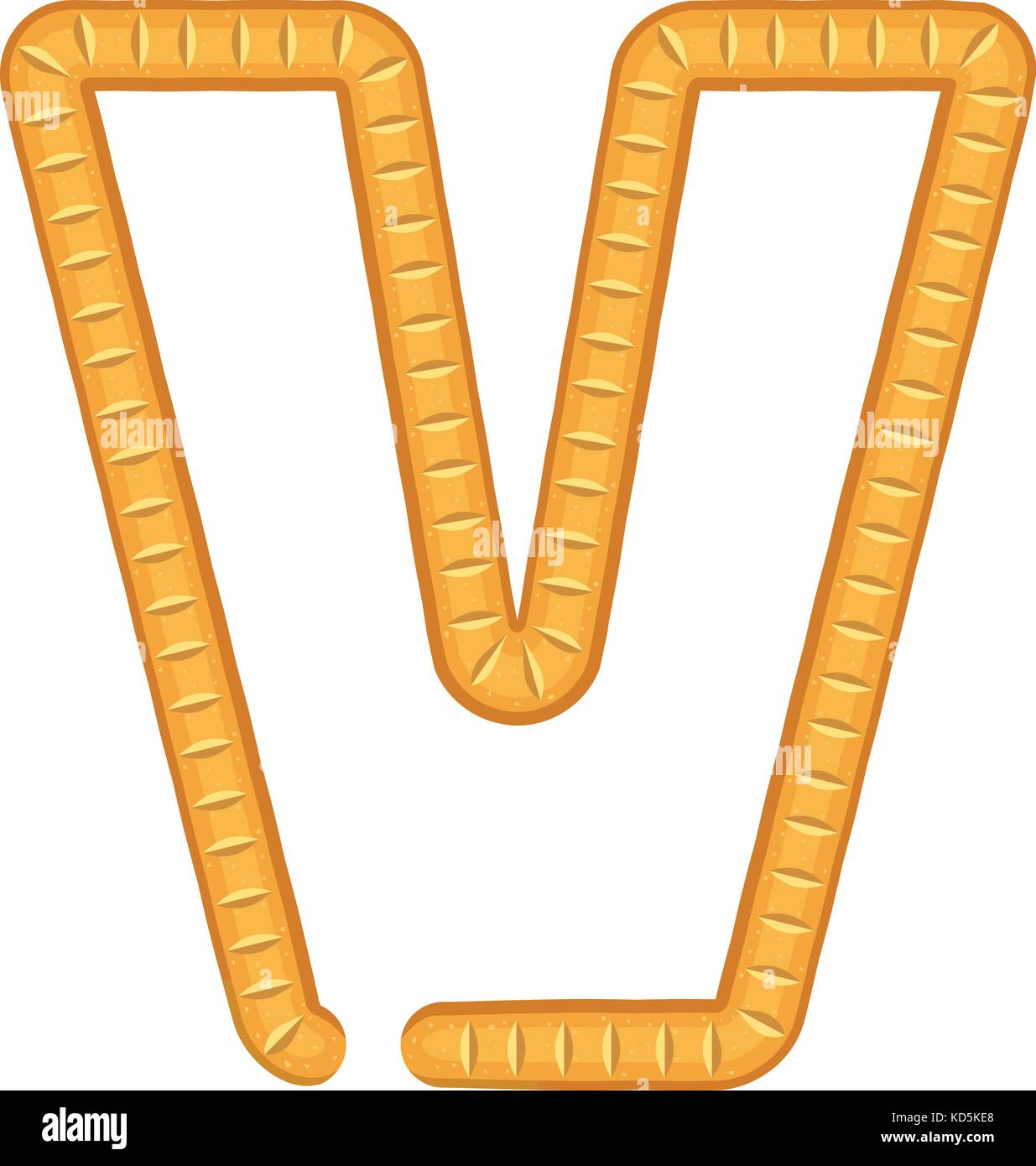 Lettre v l'icône pain, cartoon style Illustration de Vecteur