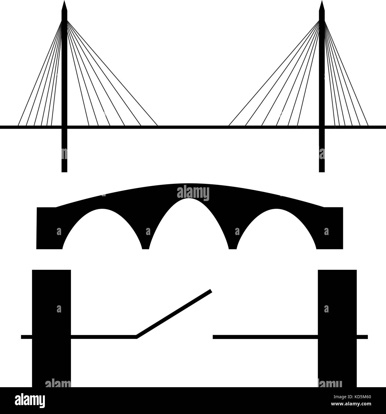 Vecteur silhouette pont Illustration de Vecteur