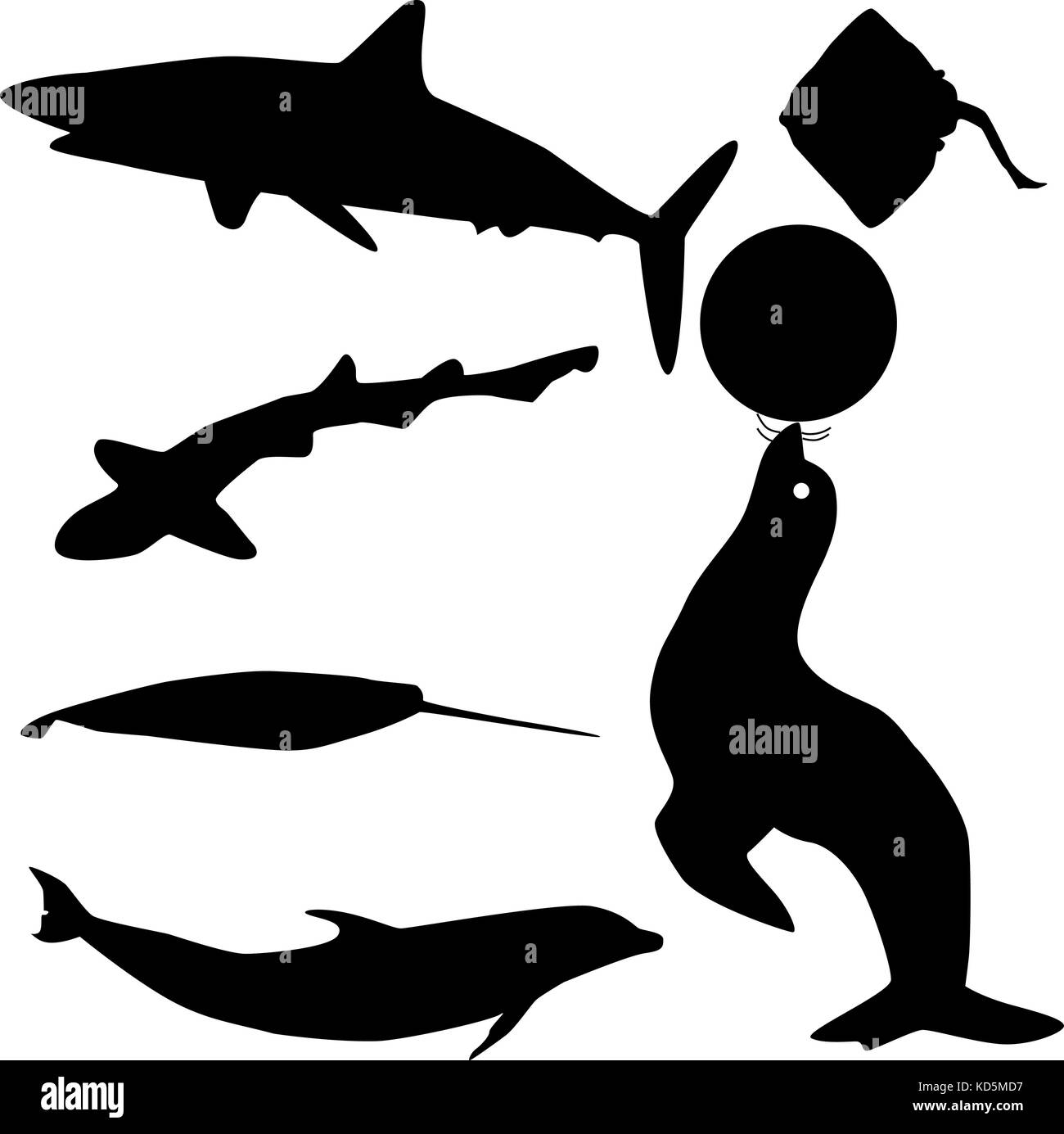 Vecteur silhouette poisson Illustration de Vecteur