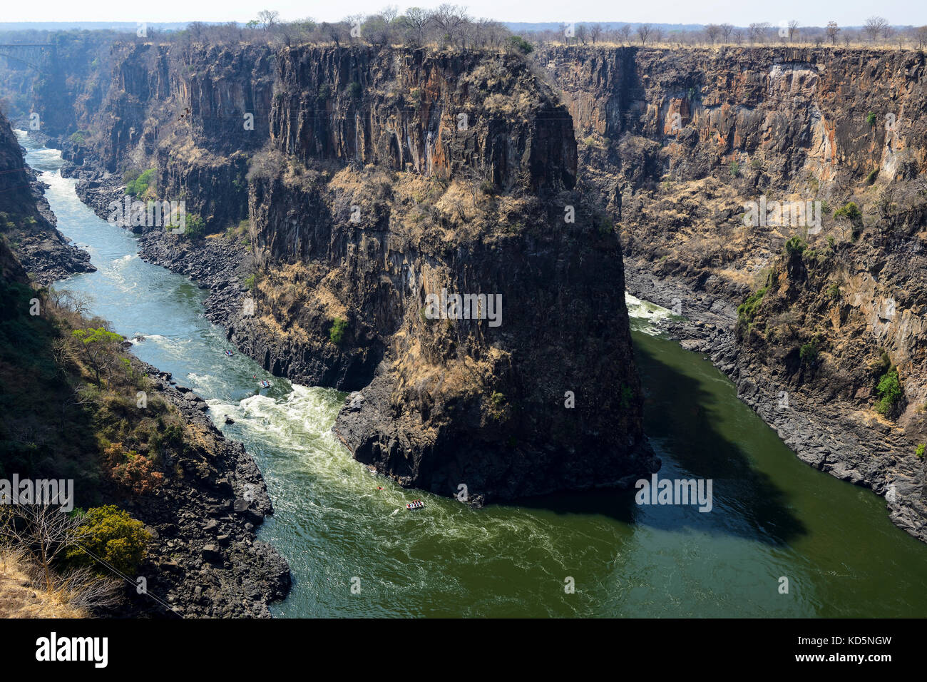 Rafting sur le fleuve Zambèze, le Zimbabwe, l'Afrique du Sud Banque D'Images