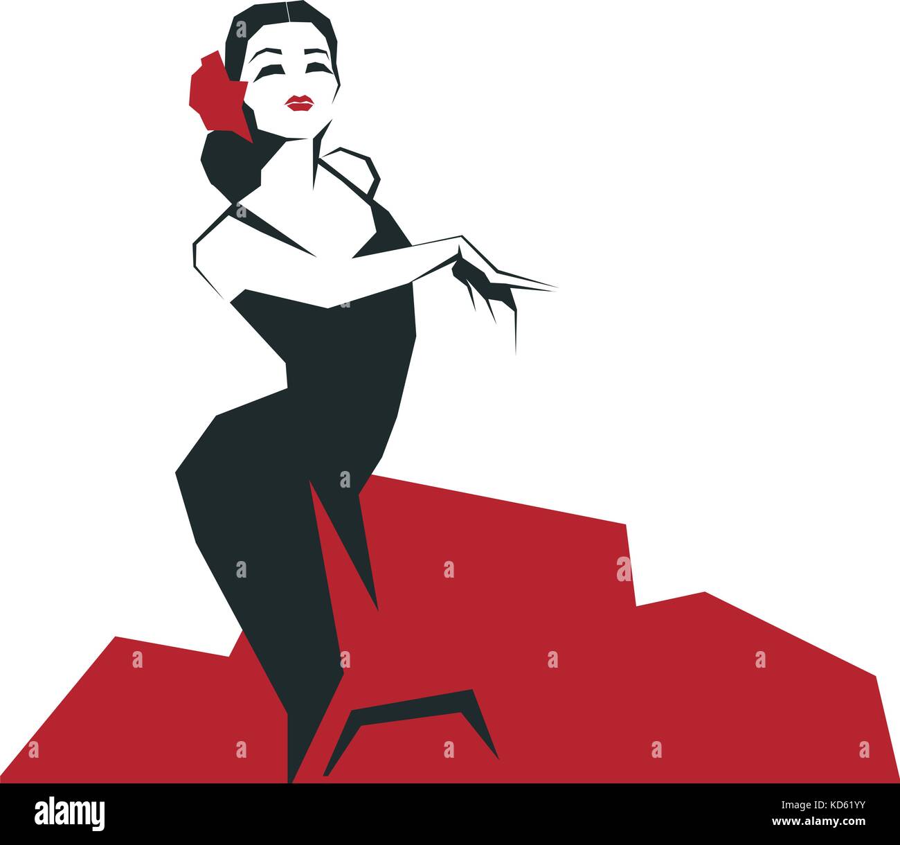 En danseuse de flamenco. minimalost expressif posent impressionnant laconi Illustration de Vecteur