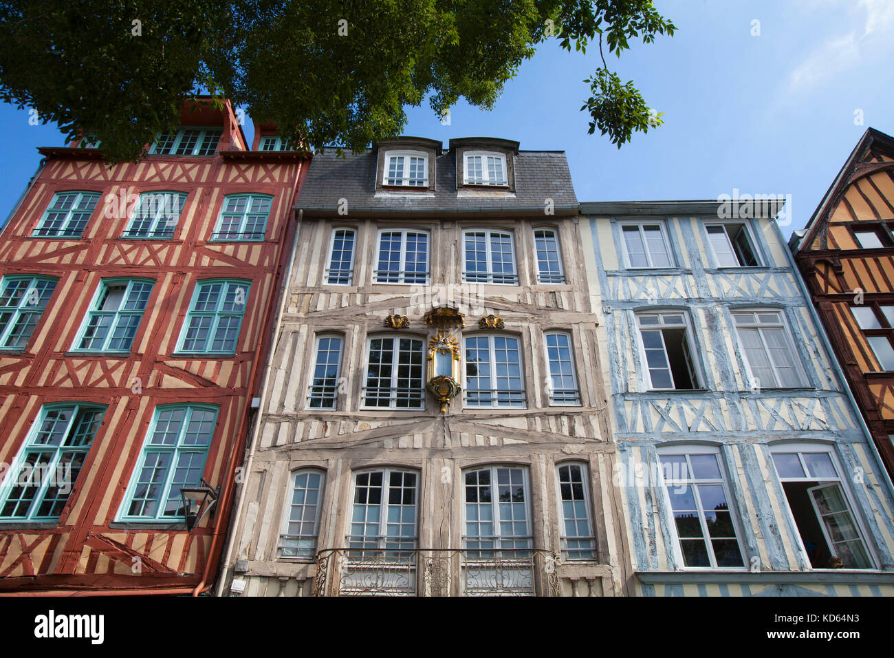 Rouen (nord de la France) : façade d'Norman traditionnelles maisons à colombages de la rue Eau de Robec", dans le centre historique, rive droite. (Pas Banque D'Images