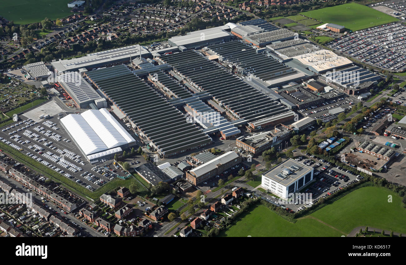Vue aérienne de l'usine automobile Bentley Motors, Chehsire à Crewe, Royaume-Uni Banque D'Images