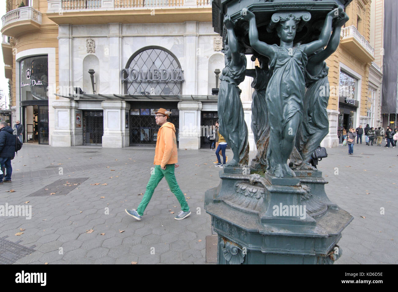 Fontaine wallace. conçu par Charles-auguste lebourg. de Barcelone, Catalogne, espagne. Banque D'Images