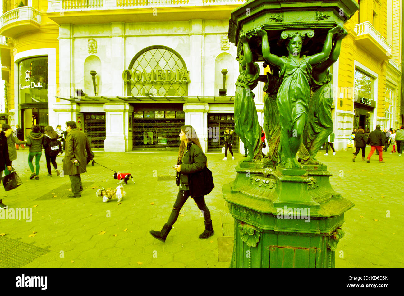 Fontaine wallace. conçu par Charles-auguste lebourg. de Barcelone, Catalogne, espagne. Banque D'Images