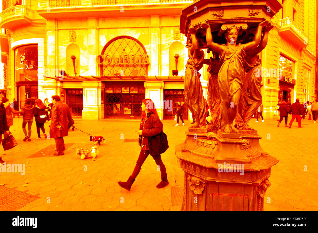 Fontaine wallace. conçu par Charles-auguste lebourg. de Barcelone, Catalogne, espagne. Banque D'Images