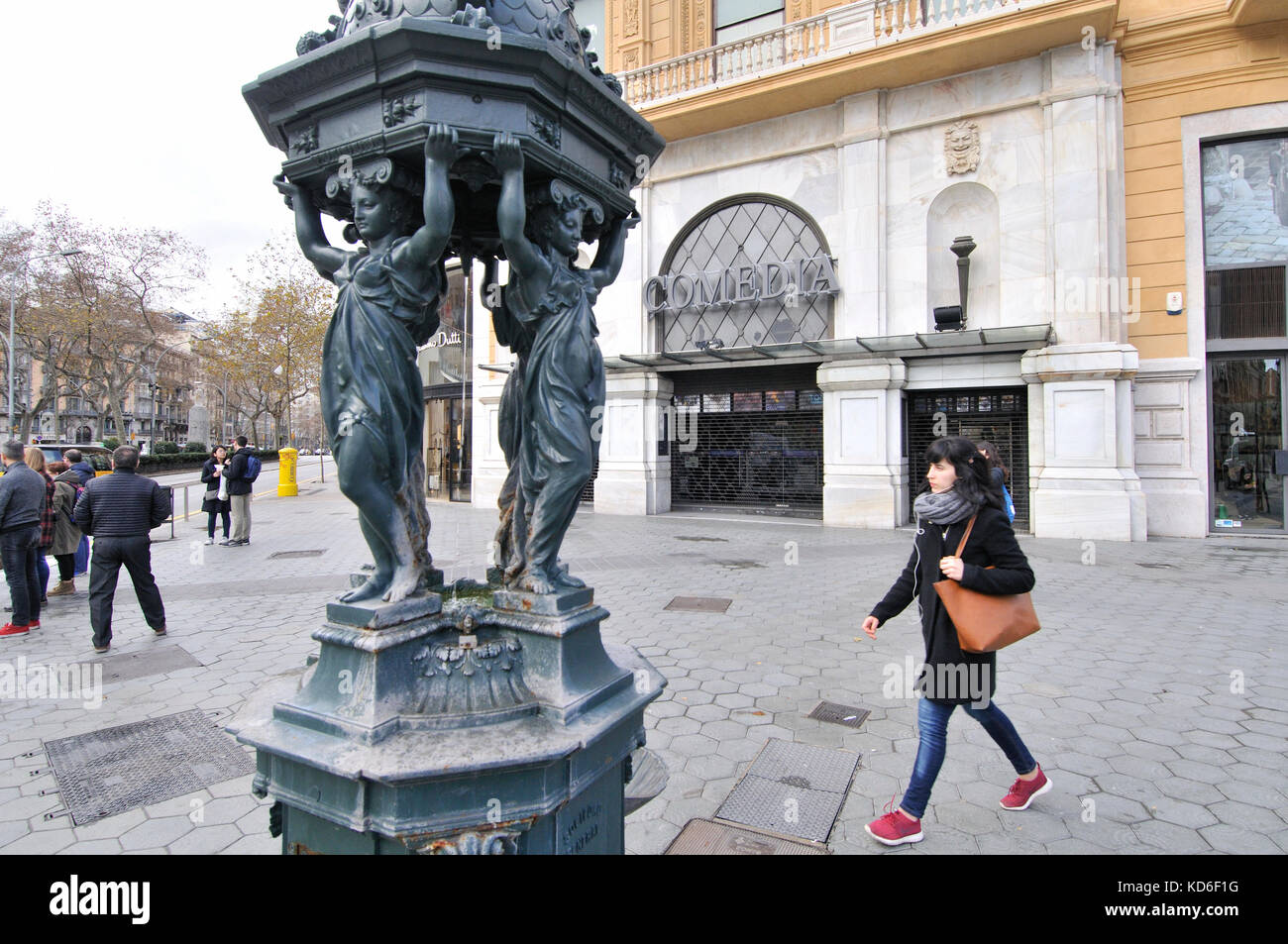 Fontaine wallace. conçu par Charles-auguste lebourg. financé par Richard  Wallace.Barcelone, Catalogne, Espagne Photo Stock - Alamy