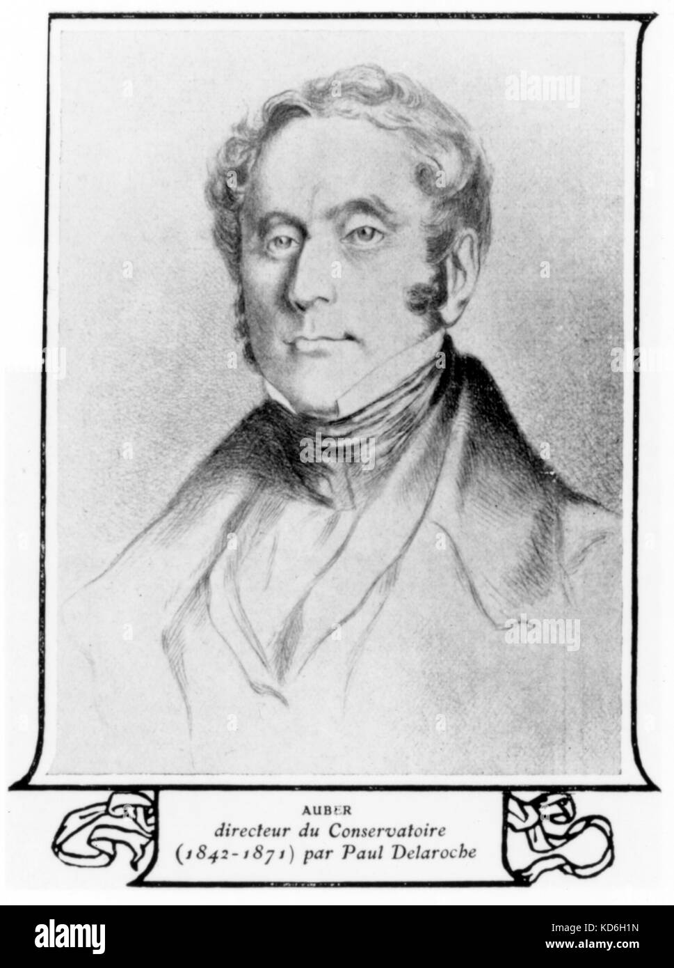 Daniel François Esprit Auber - - - portrait du compositeur français par Paul Delaroche 29 Janvier 1782 - 13 mai 1871. Banque D'Images