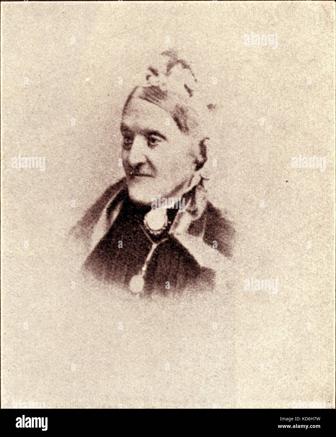 Klementine Wieck (née Fechner), Frederick Wieck et la deuxième femme de Clara Wieck Schumann (plus tard) de belle-mère. Clara Schumann : pianiste allemand (1819-1896), épouse du compositeur, Robert Schumann. Banque D'Images