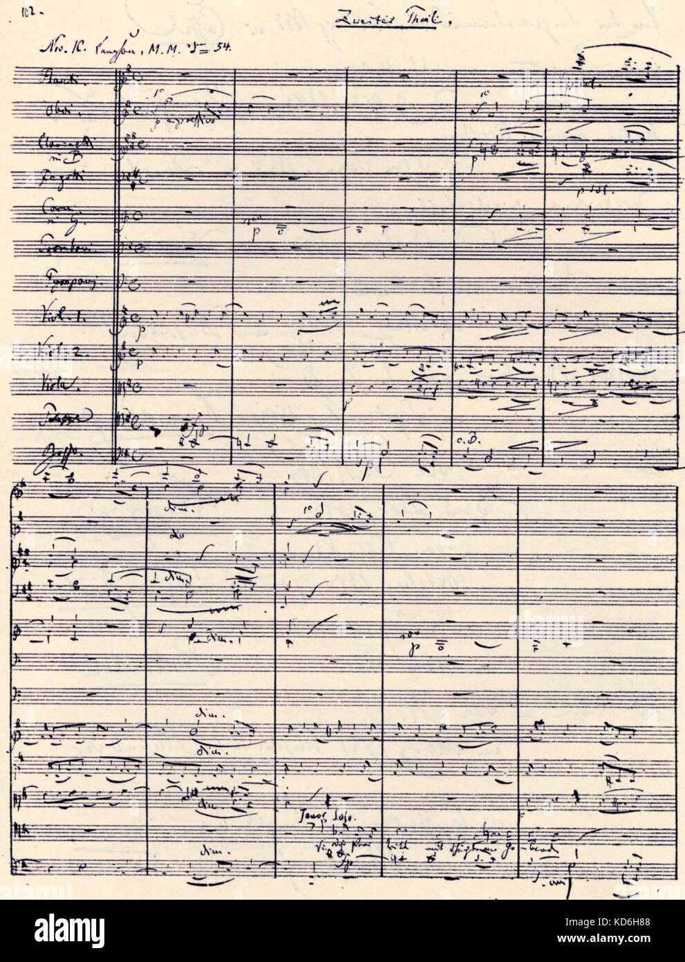 R. Schumann's 'Paradies und die Peri", première page de deuxième partie, de sa propre main. D'abord publié 1841. Banque D'Images