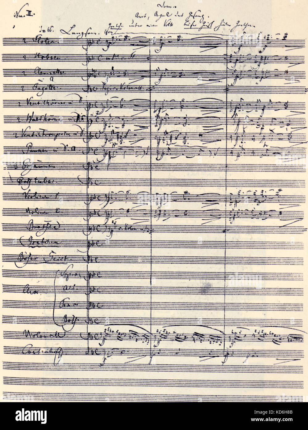 R. Schumann's 'Scènes de Faust de Goethe' score à partir de la première page de "cathédrale" de la scène de sa propre main. Banque D'Images