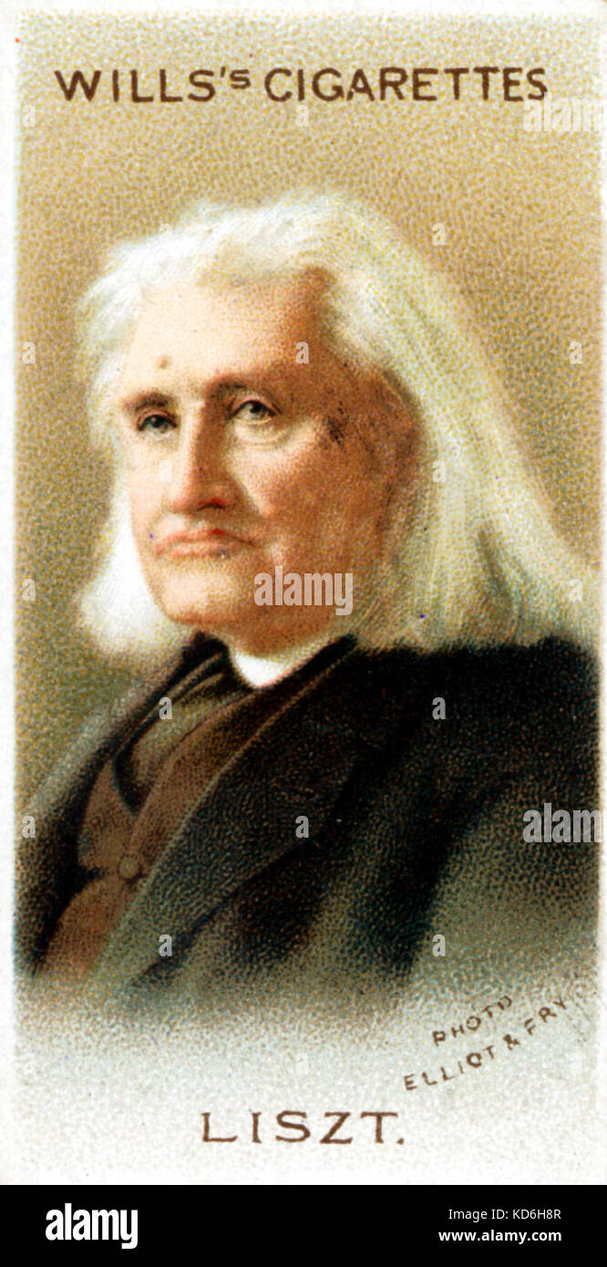 Portrait de Franz Liszt sur les testaments de la cigarette card, publié à Londres. Compositeur et pianiste hongrois. 22 octobre 1811 - 31 juillet 1886. Banque D'Images