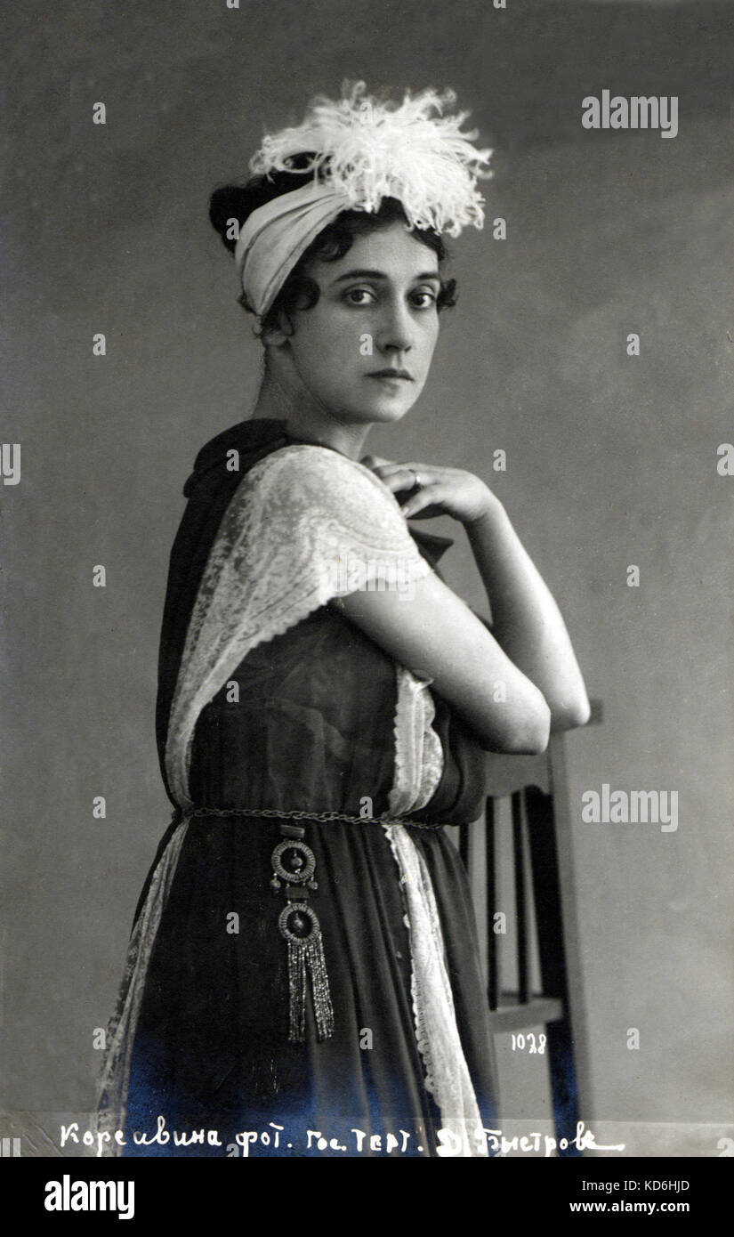 Tamara Karsavina, photographié avant la Première Guerre mondiale, dans la mode contemporaine. Danseur de Ballet russe 1885-1978. Banque D'Images