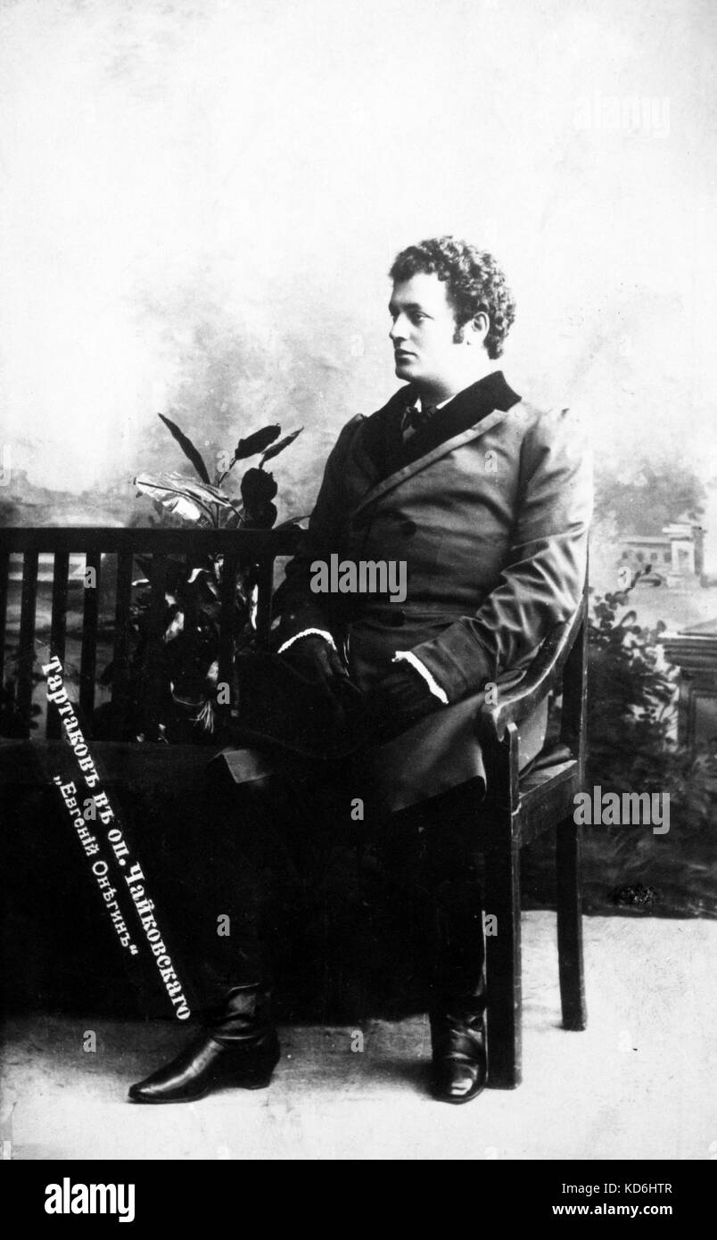Joachim Tartakov dans 'Eugène Onéguine de Tchaïkovski'. Le baryton russe. Tchaïkovski : compositeur russe, 1840-1893. Banque D'Images