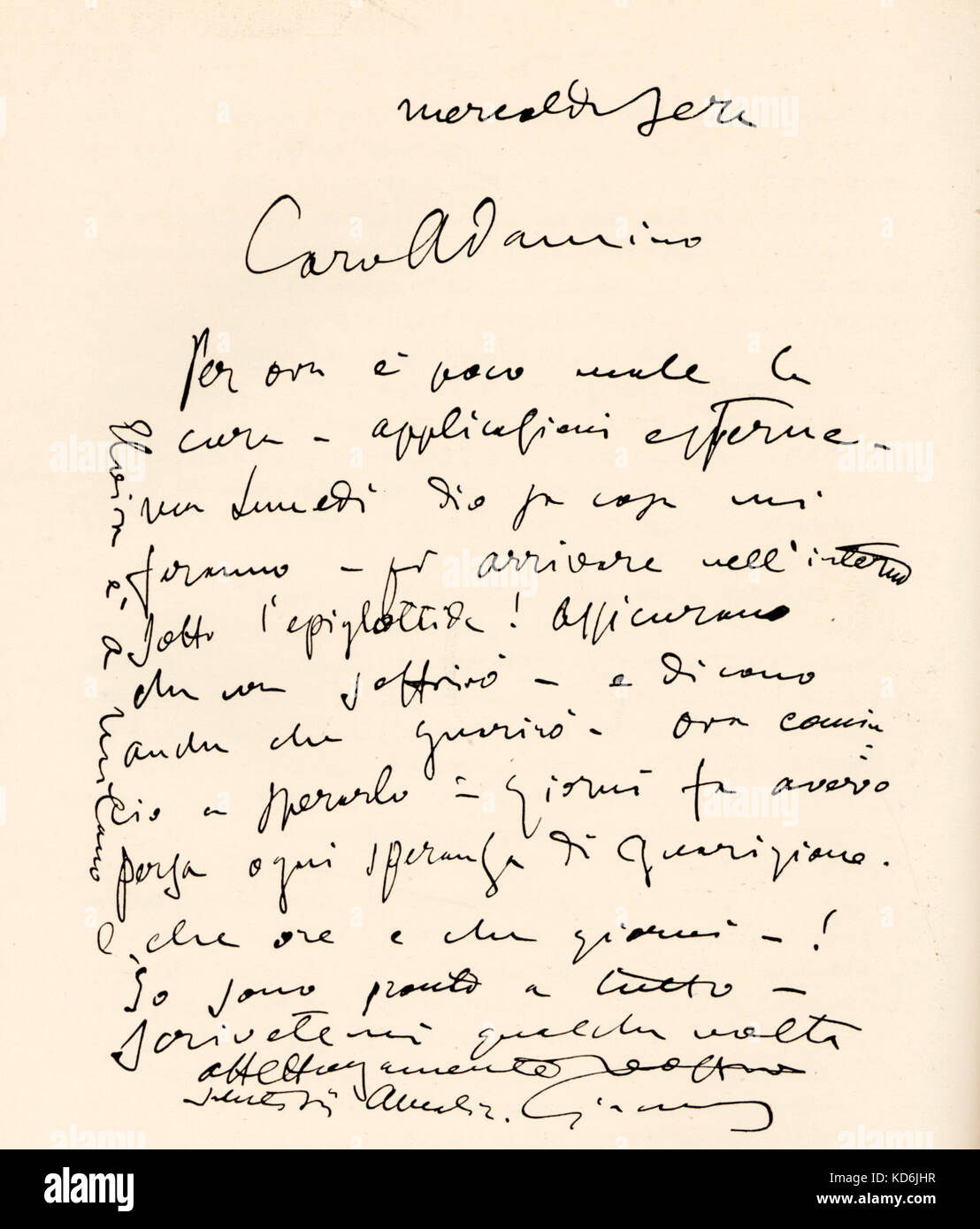 Giacomo Puccini S Derniere Lettre Avant Sa Mort Cher