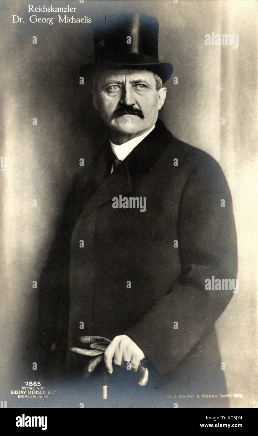 Docteur Georg Michaelis, chancelier du Reich en 1917. 1857-1936. Carte postale. Gustav Liersch, studio de Berlin Banque D'Images
