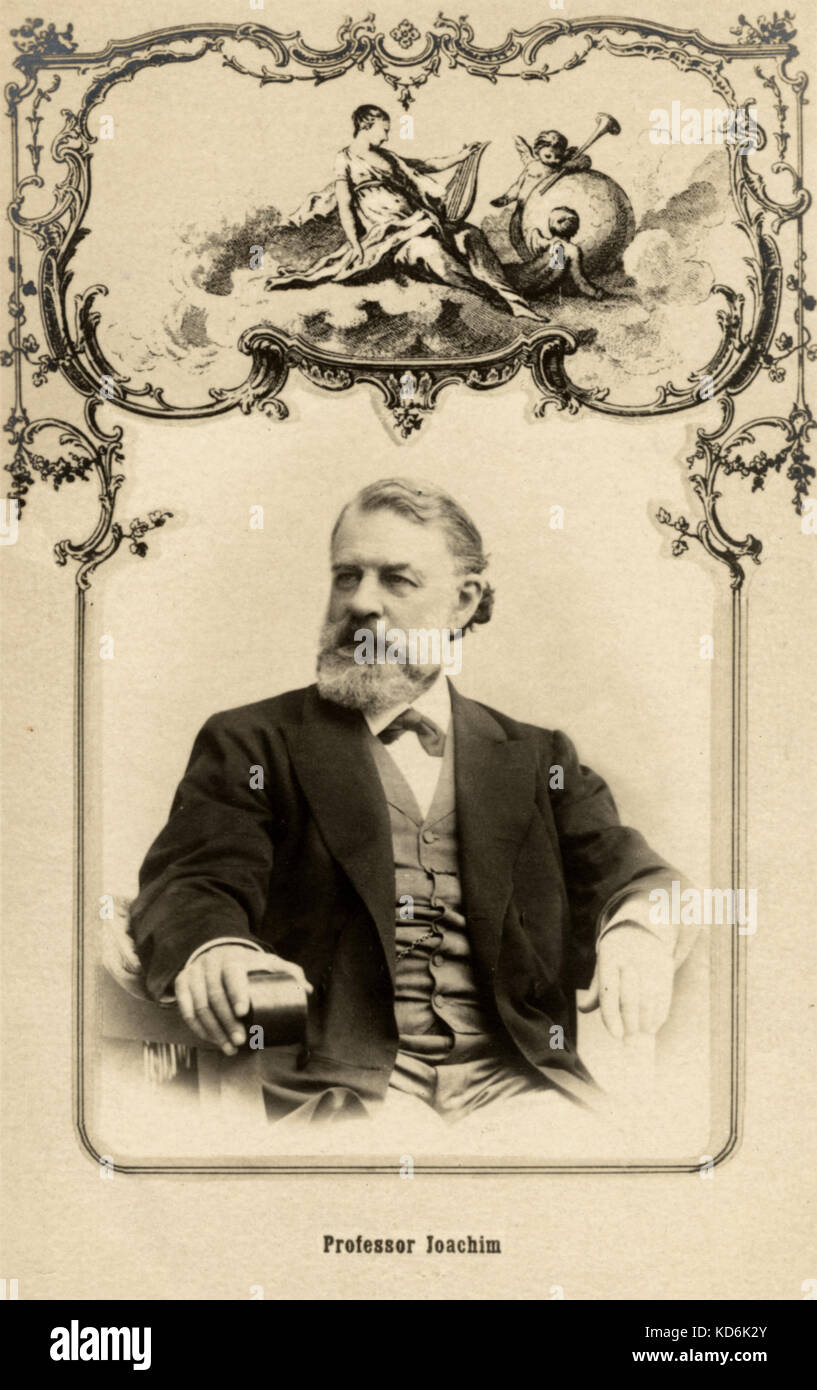 Joseph Joachim, le hongrois (Germanized) violoniste, compositeur et chef d'orchestre (1831-1907). Portrait allégorique de détail ci-dessus. Banque D'Images