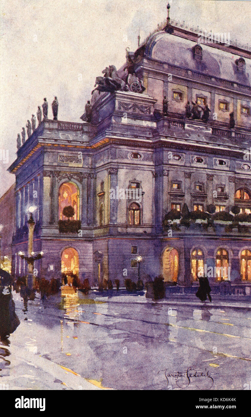 Théâtre National de Prague par J. Setelik. Banque D'Images