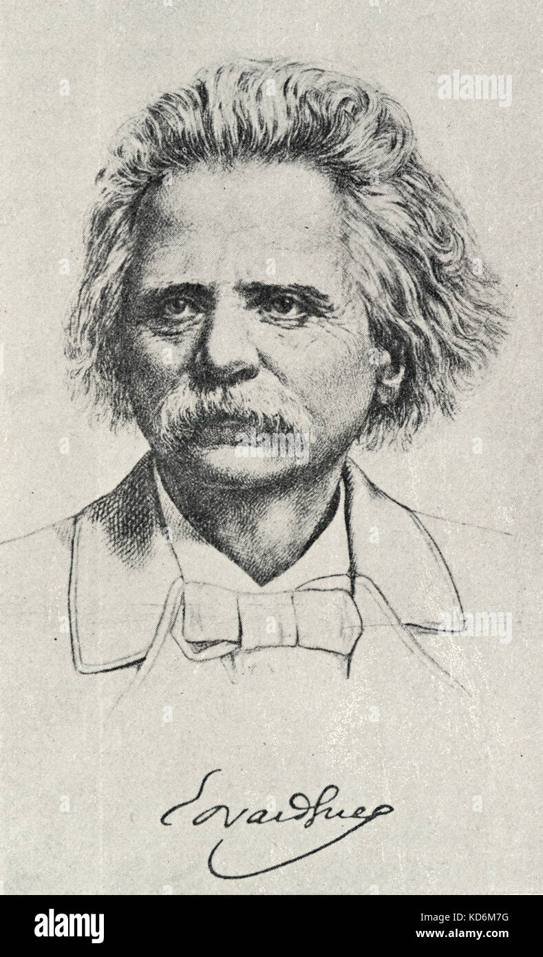 Portrait - Edvard Grieg compositeur norvégien, 1843-1907. Reinhardt de Leipzig. Banque D'Images