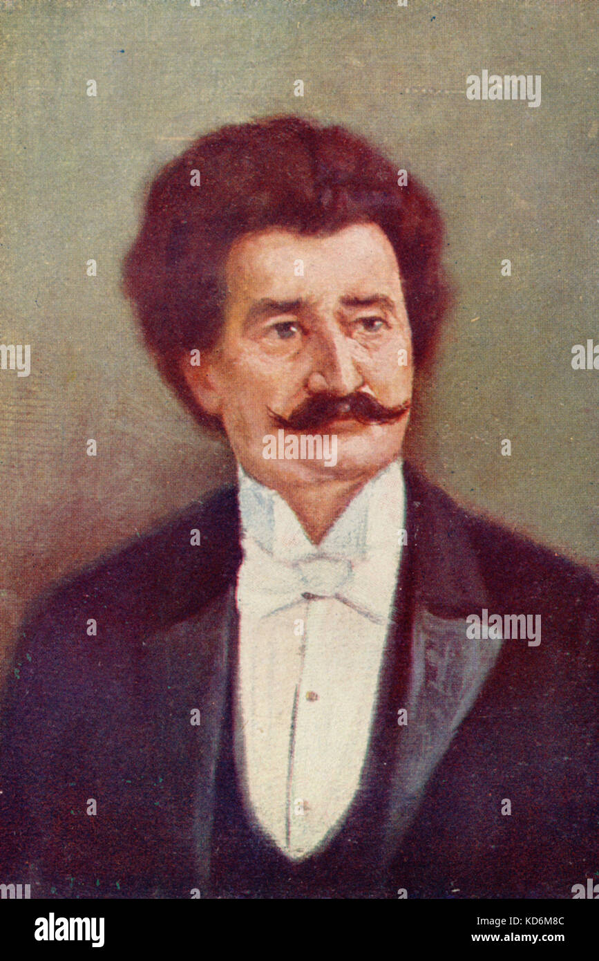 Johann Strauss II, - portrait par Rudolf Klingsbogl. Compositeur autrichien, 25 octobre 1825 - 3 juin 1899 Banque D'Images
