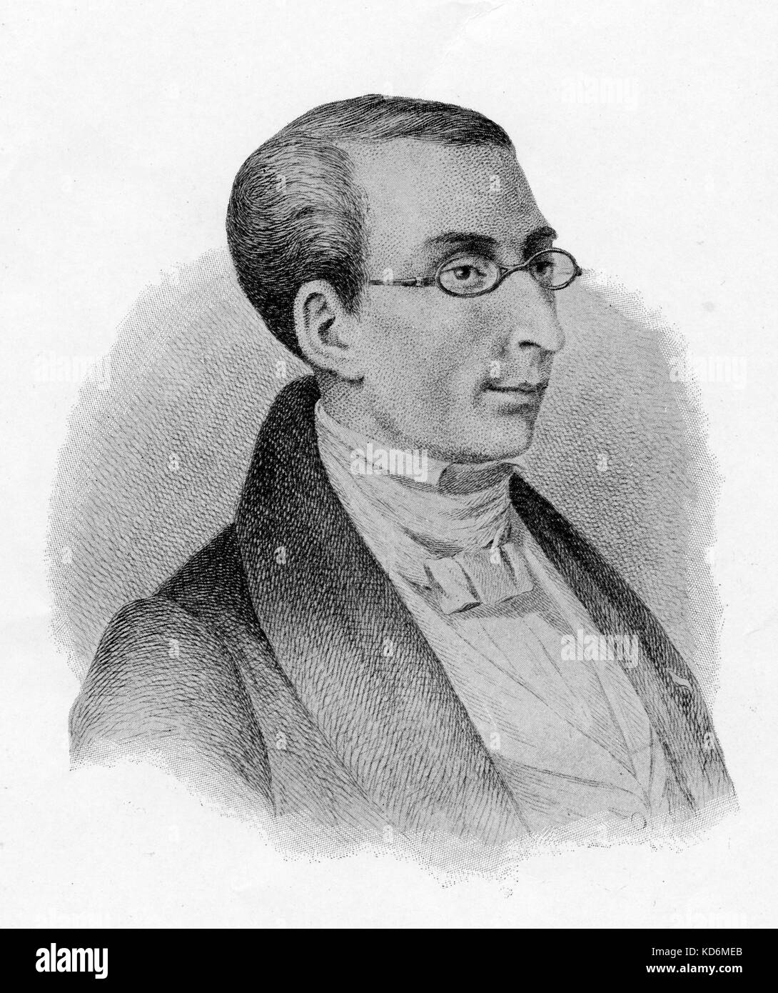 (Louis Joseph ) Ferdinand Herold - portrait. Compositeur d'opéra français 28 janvier 1791 - 19 janvier 1833. Gravure Banque D'Images
