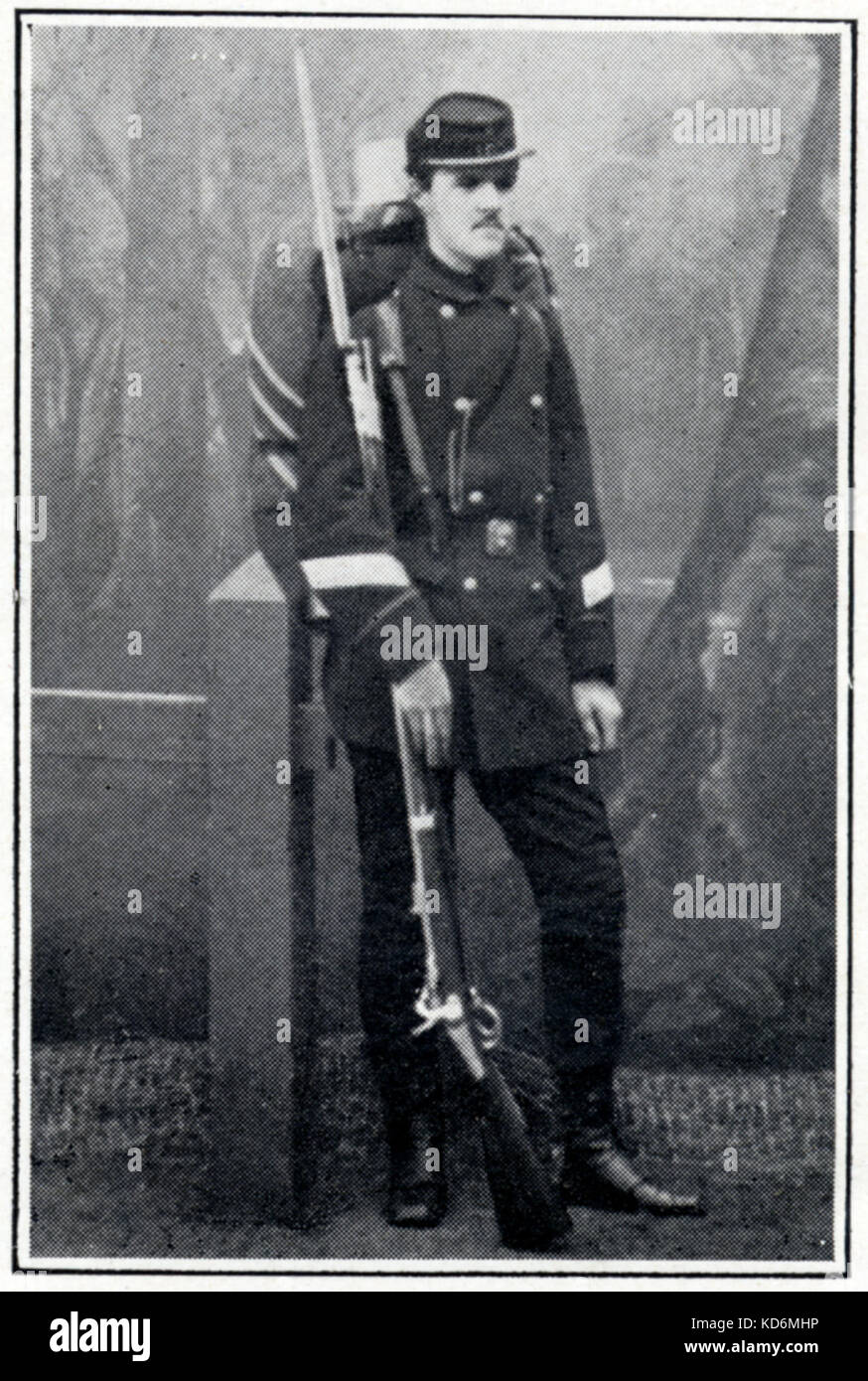 Vincent d'Indy comme soldat en 1870. Caporal au 105 e régiment d'infanterie. Compositeur français 27 mars 1851 - 2 décembre 1931. Banque D'Images