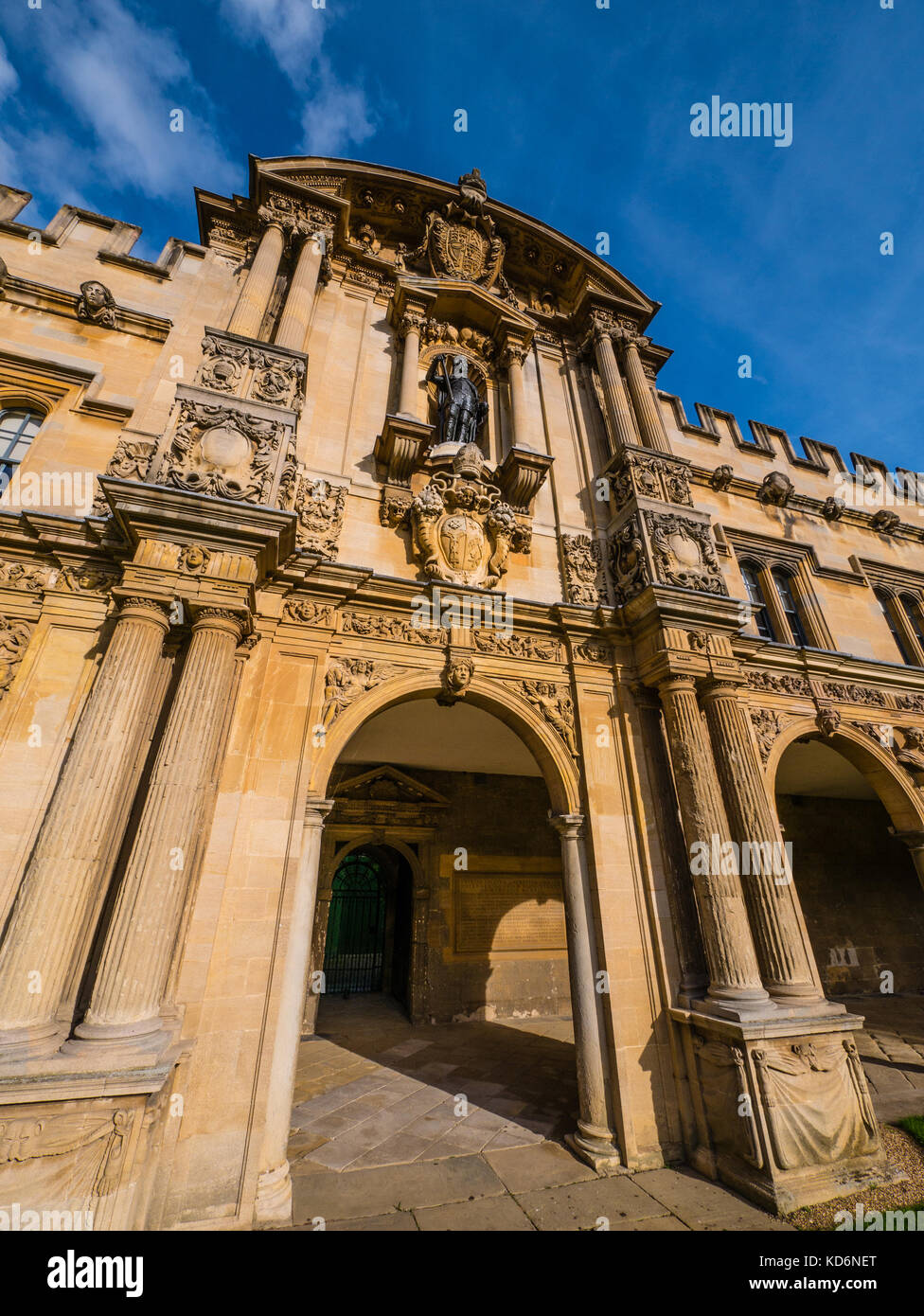 Ancien front quad, scr, Wadham College, Oxford, Oxfordshire, Angleterre, Banque D'Images Ancien front quad, scr, Wadham College, Oxford, Oxfordshire, Angleterre, Banque D'Images