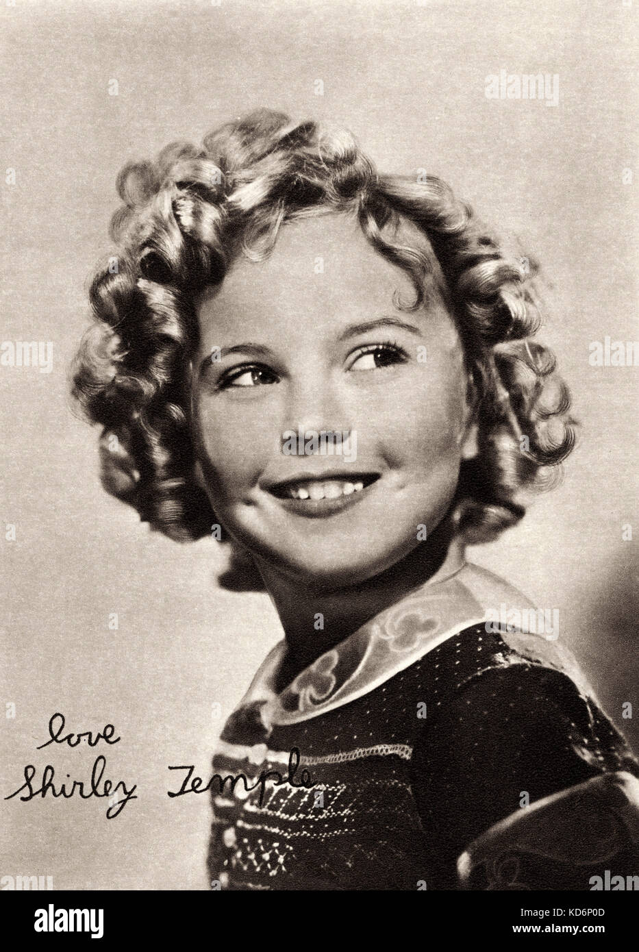 Shirley Temple, autoportrait en jeune fille. Ancien enfant actrice b. 23 avril 1928 -. Photo Publicité Banque D'Images