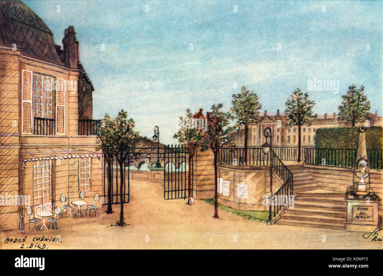 Opéra de Umberto Giordano Andrea / André Chénier - set design by Paul Straeter, 1942. Compositeur d'opéra italien, le 28 août 1867 - 12 novembre 1948 Banque D'Images