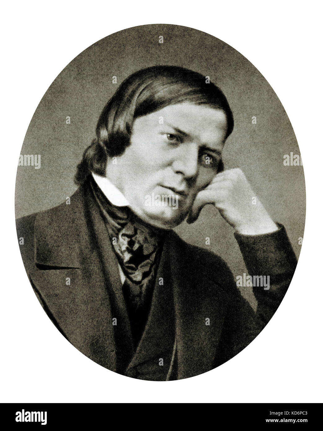 Robert Schumann - portrait par E. Kaiser. Compositeur allemand. 8 juin 1810 - 29 juillet 1856. Daguerréotype. Banque D'Images