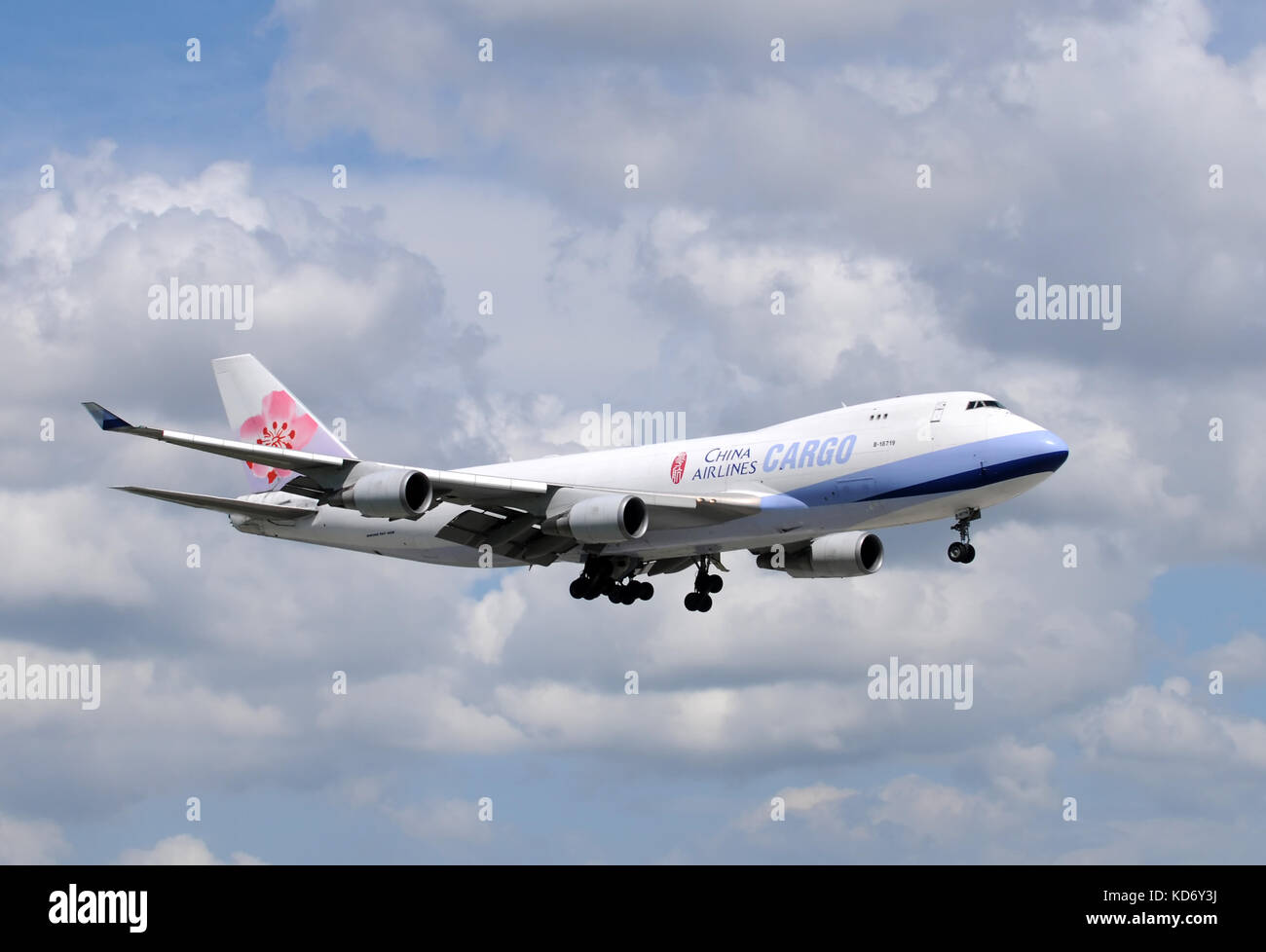 Miami, USA - 17 septembre 2011 : china airlines cargo lourd jet à l'atterrissage à l'aéroport international de Miami. Ces avions cargos taiwan avec le lien wor Banque D'Images