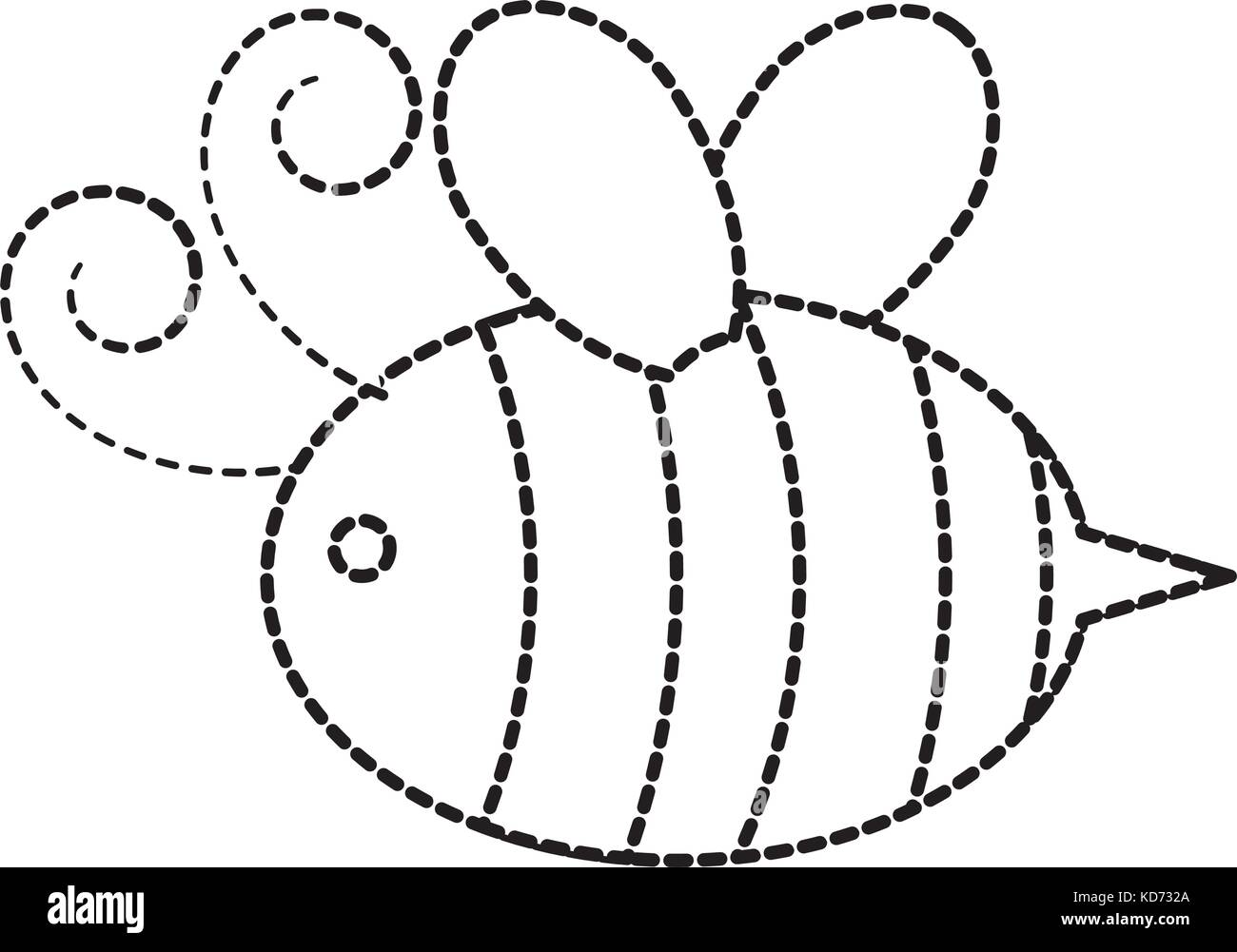Cute bee honey flying Illustration de Vecteur