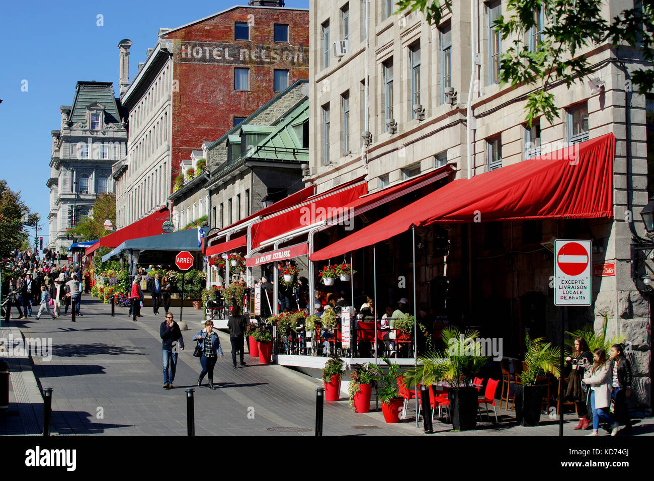 Place St-Jacques dans le Vieux-Montréal. Banque D'Images