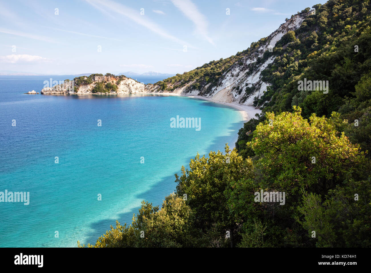 Gidaki Bay et plage près de Vathi sur Ithaque dans les îles ioniennes de la Grèce Banque D'Images