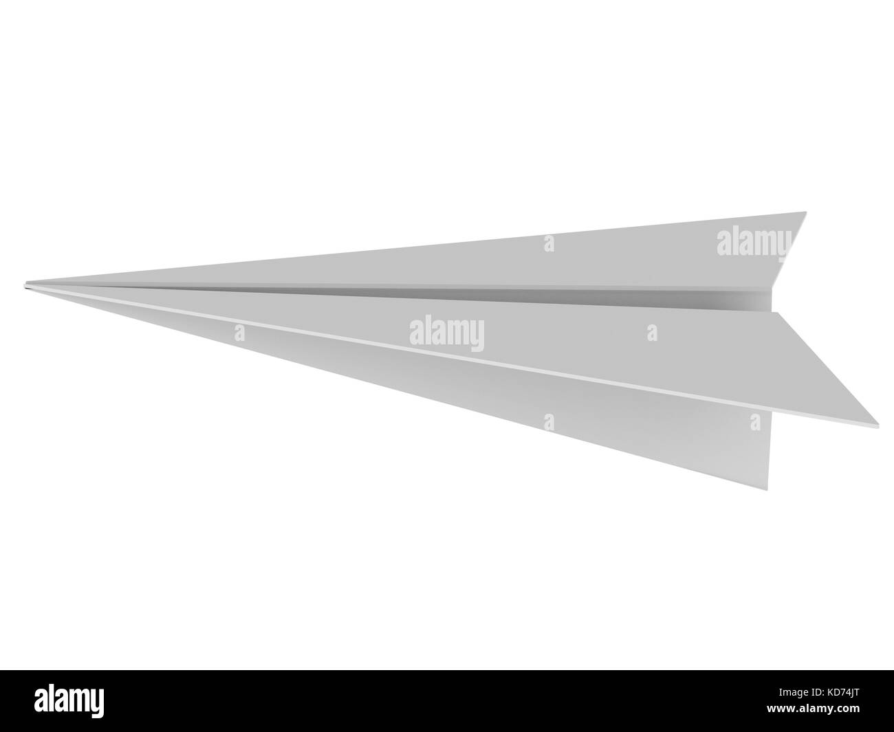 Le rendu 3d avion en papier gris isolated on white Banque D'Images