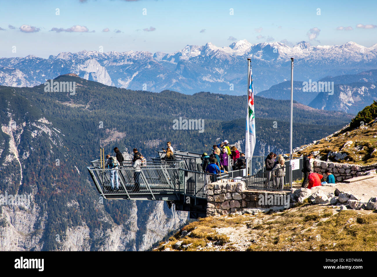 Chaîne de montagnes de Dachstein, région à Oberösterreich, Autriche supérieure, partie des Alpes, cinq doigts, pont d'observation du sommet de la montagne krippenstein, zone vi Banque D'Images