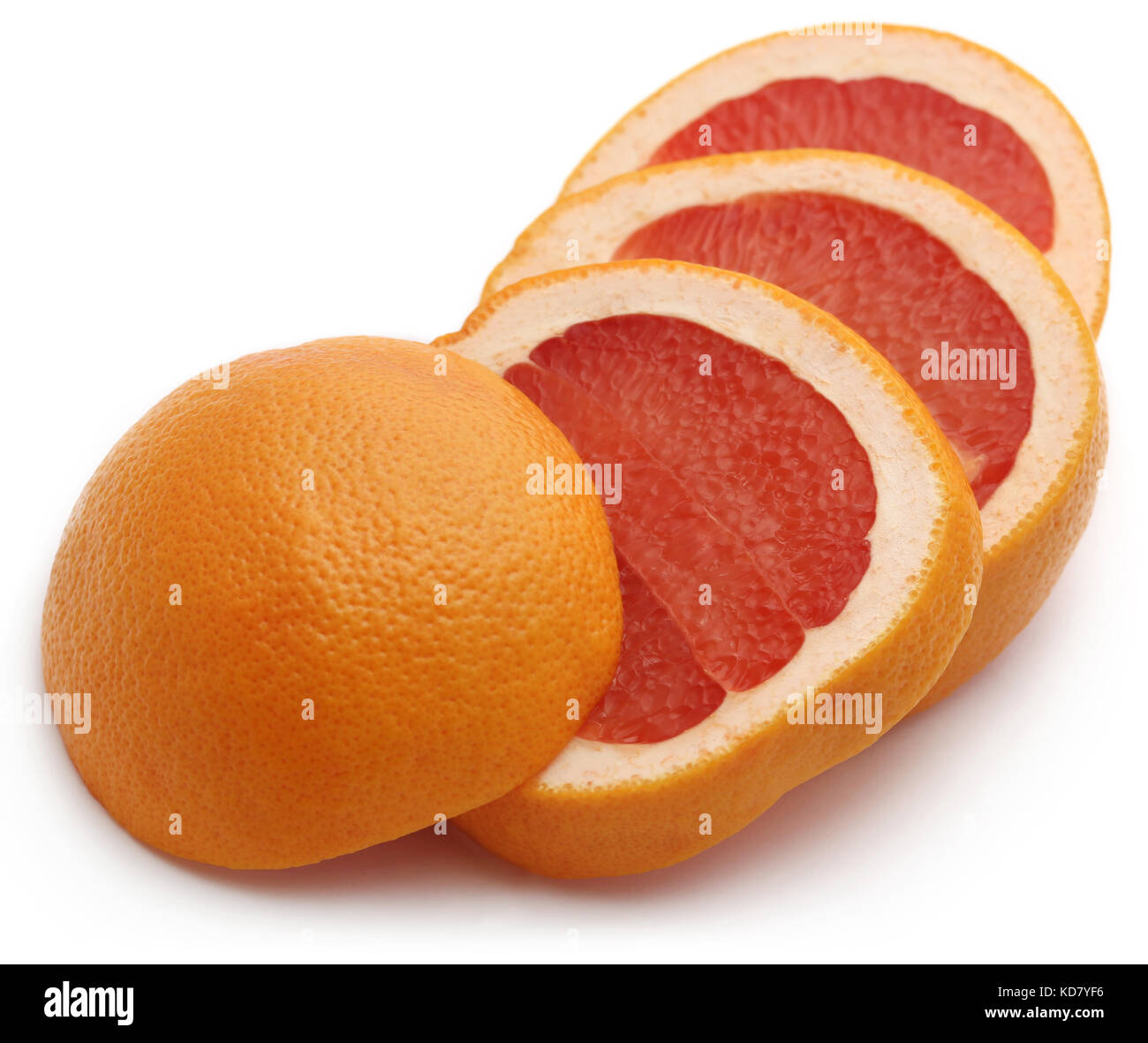 Pamplemousse bio sur fond blanc Banque D'Images
