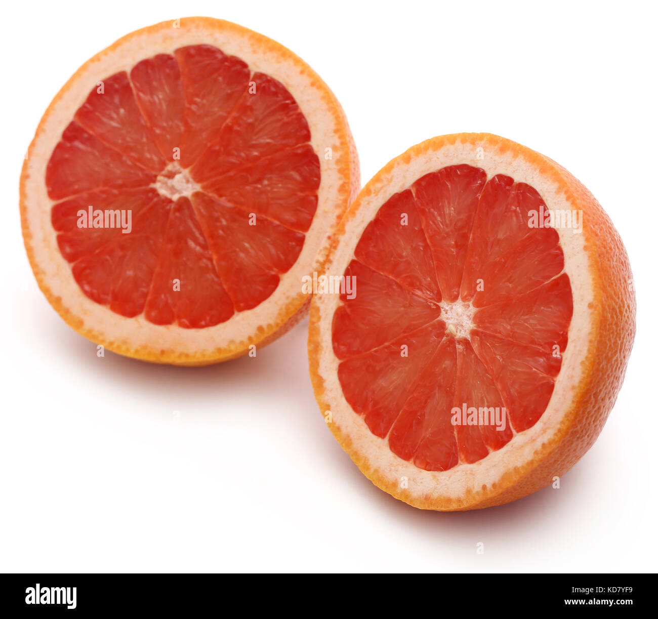 Pamplemousse bio sur fond blanc Banque D'Images