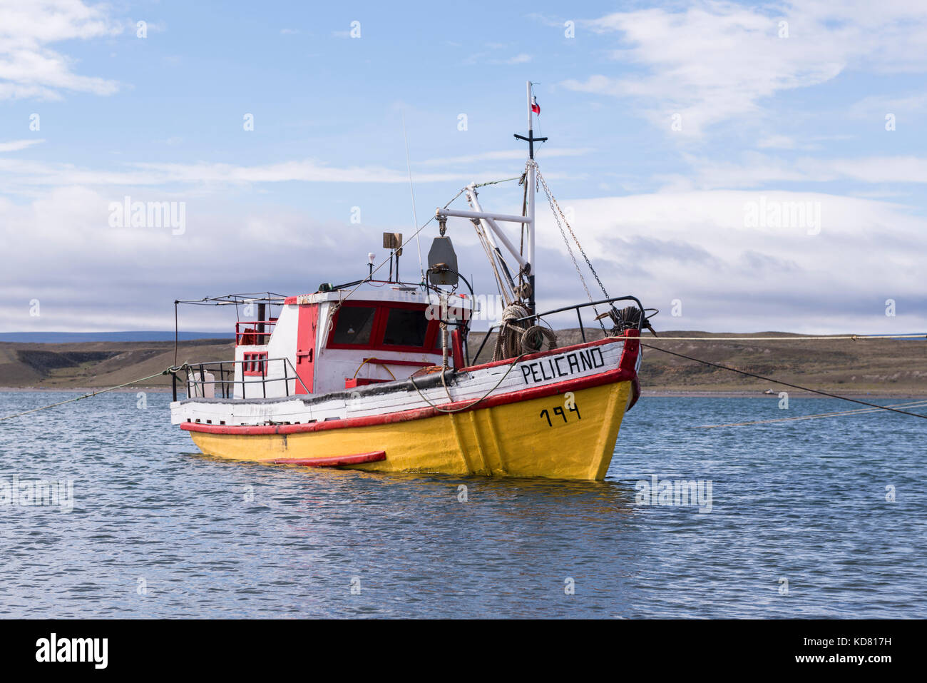 Un bateau de pêche commerciale à partir de porvenir, terre de feu, Chili Banque D'Images