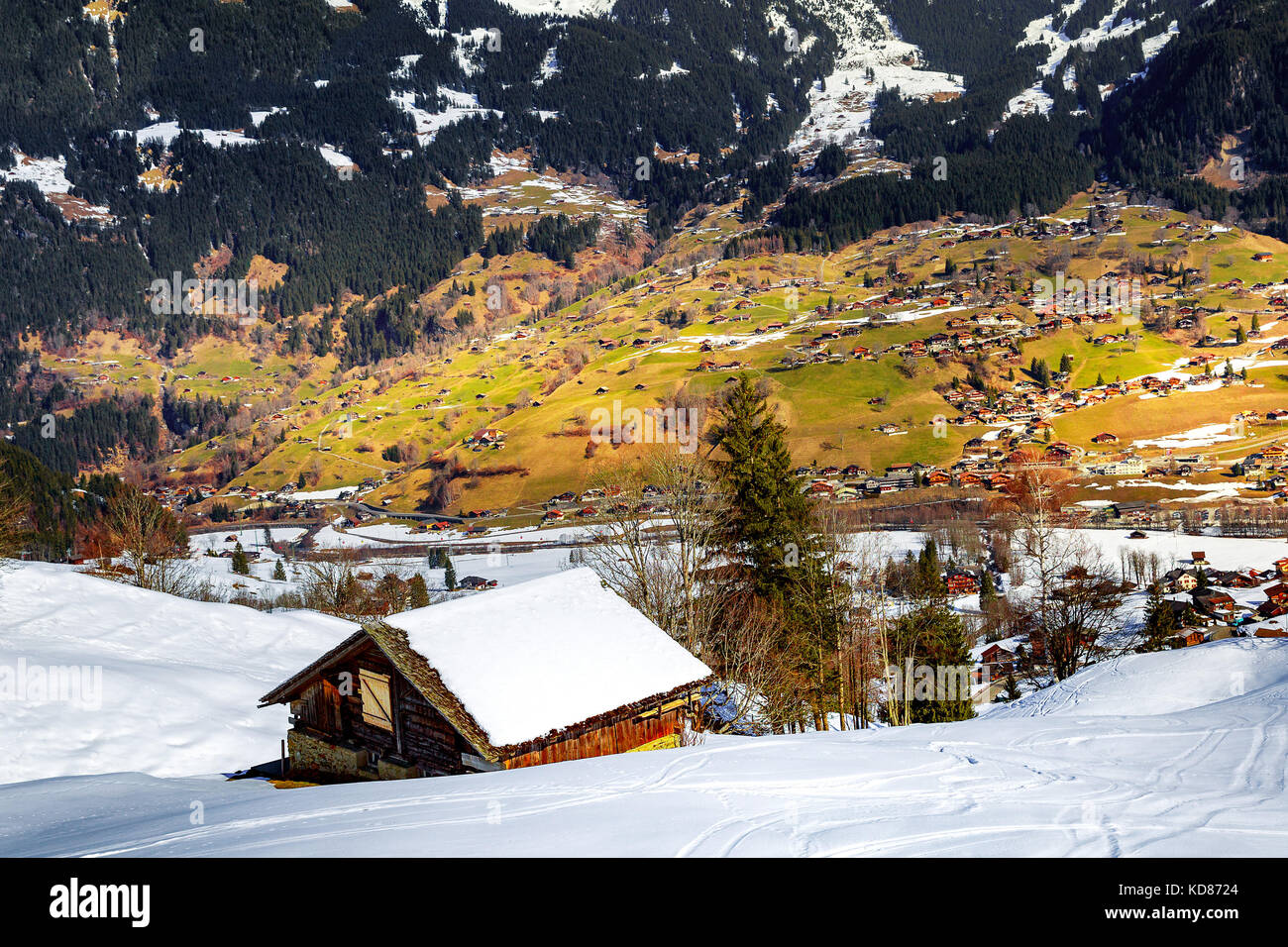 Beau paysage pittoresque en hiver, Suisse, Europe Banque D'Images