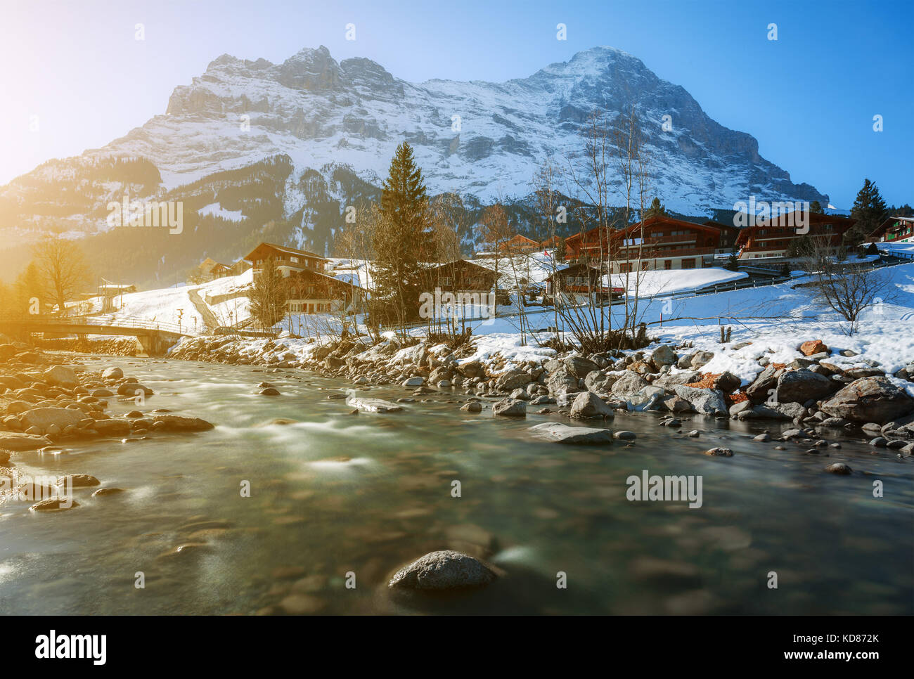 Beau paysage pittoresque en hiver, Suisse, Europe Banque D'Images